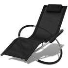Geometric black and grey steel outdoor sun lounger