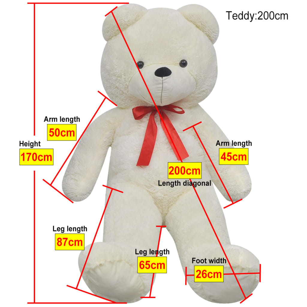 Teddybeer 170 Cm Pluche Wit