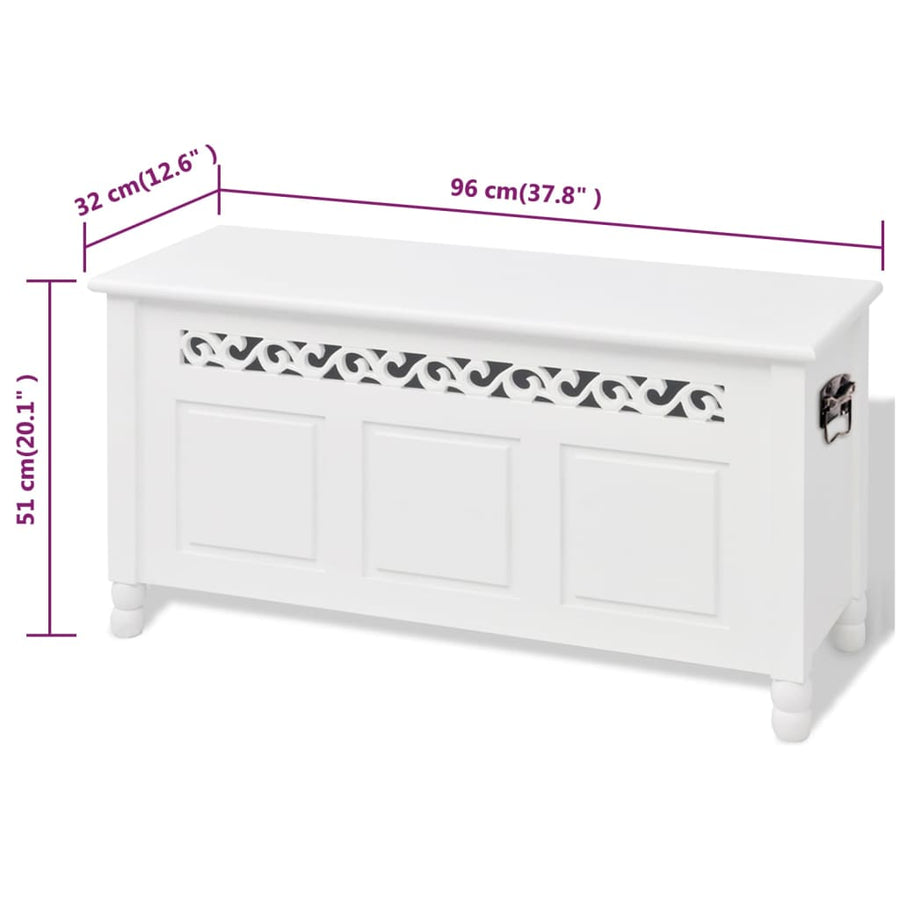 Opbergbankje Barokstijl Mdf Wit