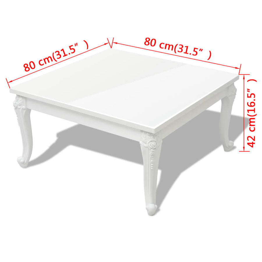 Salontafel Hoogglans Wit 80 x 80 x 42 cm