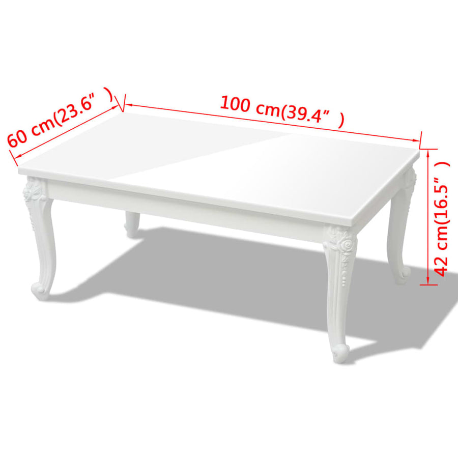 Salontafel 00 X 60 X 42 Cm Hoogglans Wit 100 x 60 x 42 cm