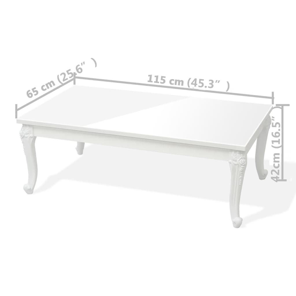 Salontafel Hoogglans Wit 115 x 65 x 42 cm