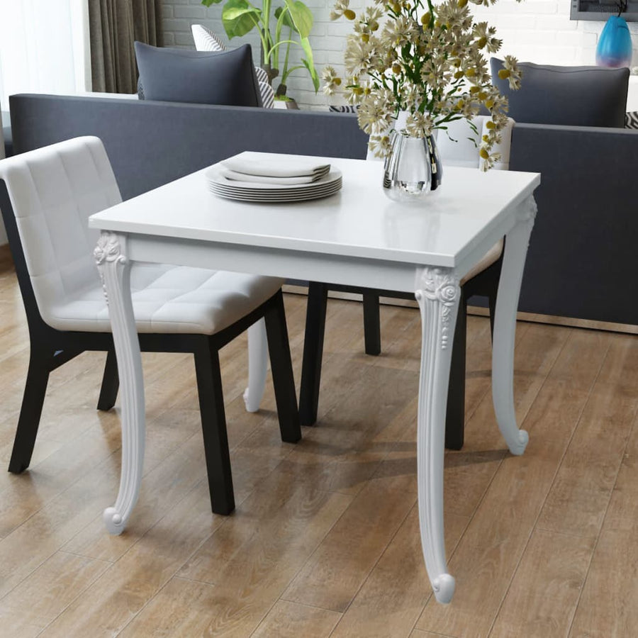 Eettafel 80 X 80 X 76 Cm Hoogglans Wit