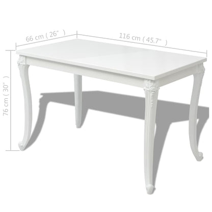 Eettafel Hoogglans Wit 116 x 66 x 76 cm