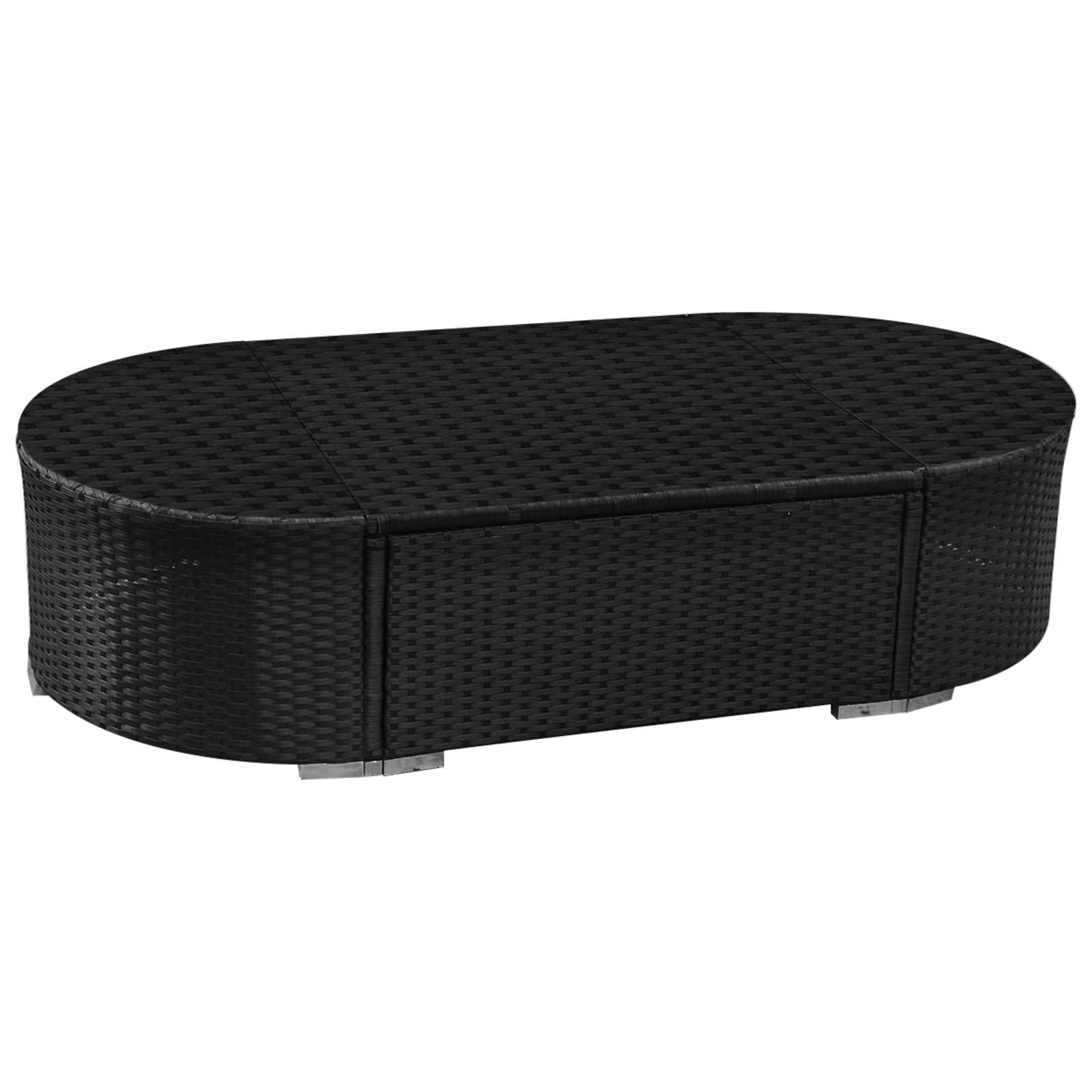 Ronde Banken Set 11 pcs Blauw poly rattan