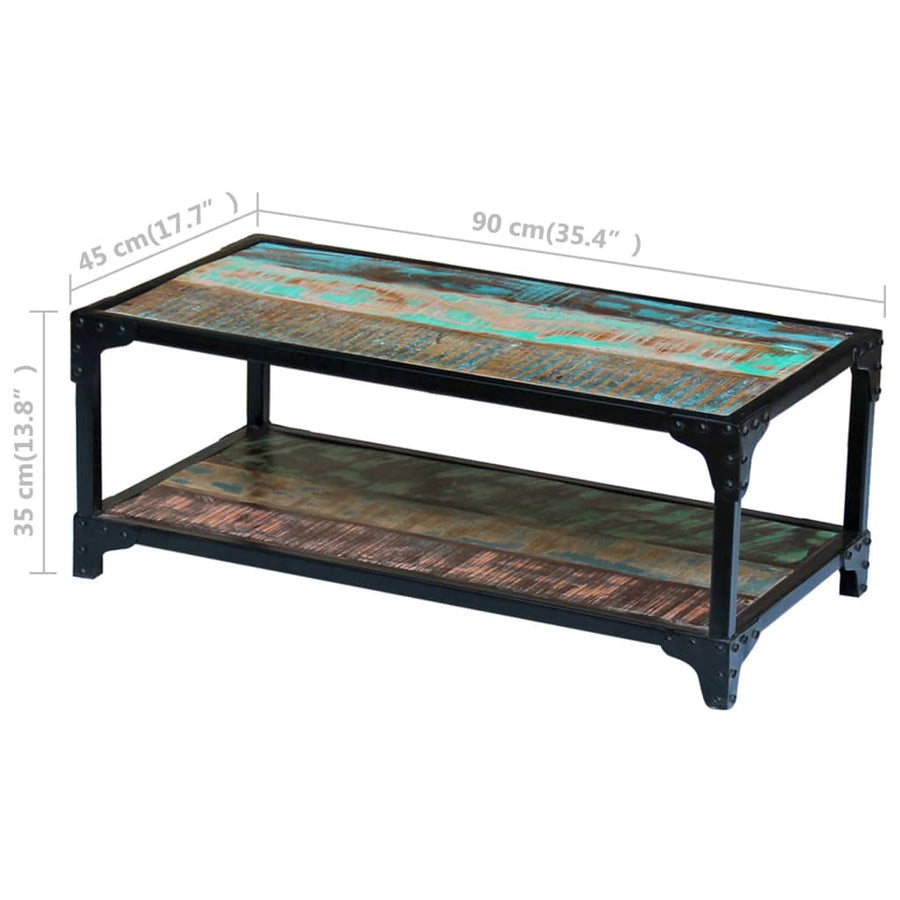 Salontafel 90 x 45 x 35 cm massief gerecycled hout