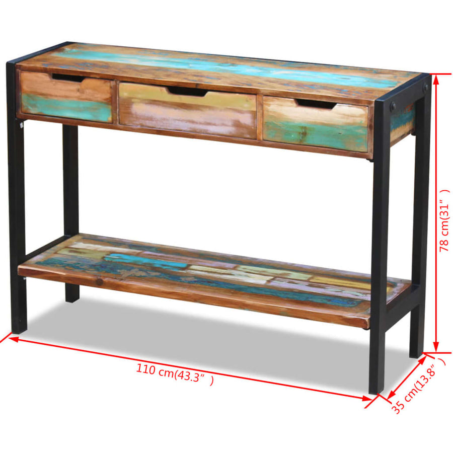 Dressoir 3 Lades massief gerecycled hout