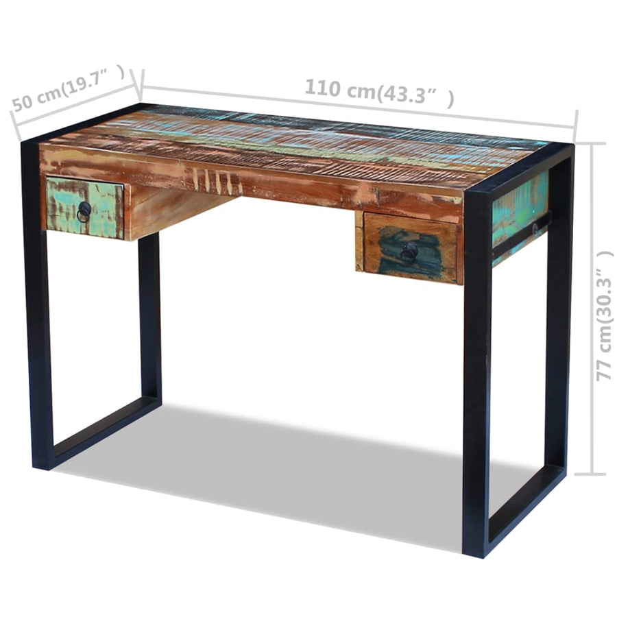 Bureau 110 x 50 x 77 cm massief gerecycled hout
