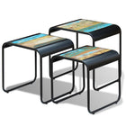 3-piece Table Set Solid Reclaimed Wood