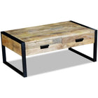 Coffee table with 2 drawers 100x60x40 cm solid mango wood