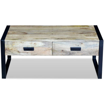 Salontafel Met 2 Lades 100X60X40 Cm Massief Mangohout