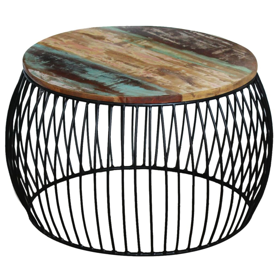 Salontafel Rond 68 x 37 cm massief gerecycled hout