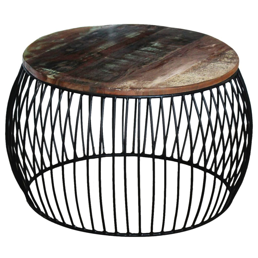 Salontafel Rond 68 x 37 cm massief gerecycled hout