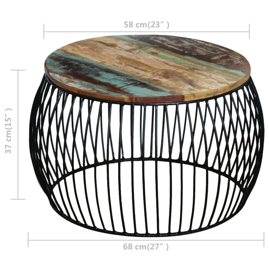 Salontafel Rond 68 x 37 cm massief gerecycled hout