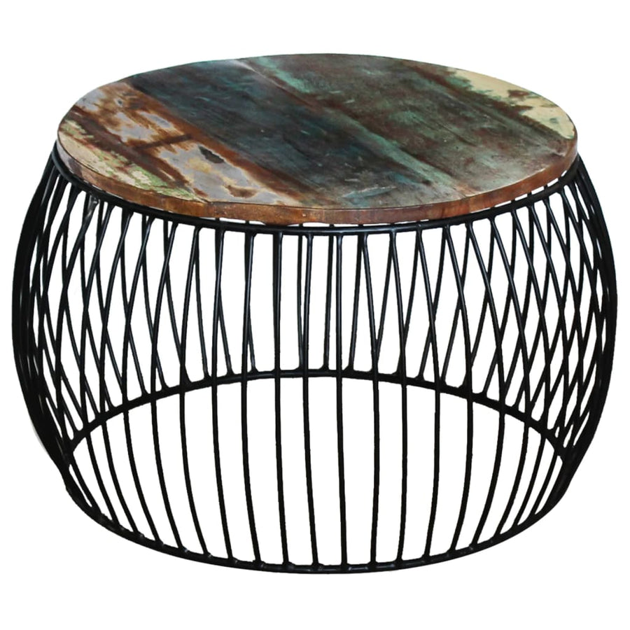 Salontafel Rond 68 x 37 cm massief gerecycled hout