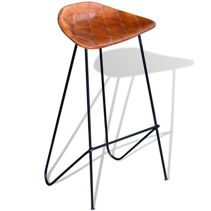 Barstoelen Echt Leer Zwart En