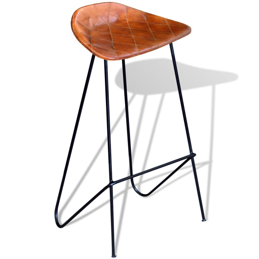 Barstoelen Echt Leer Zwart En