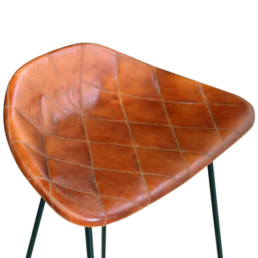 Barstoelen Echt Leer Zwart En