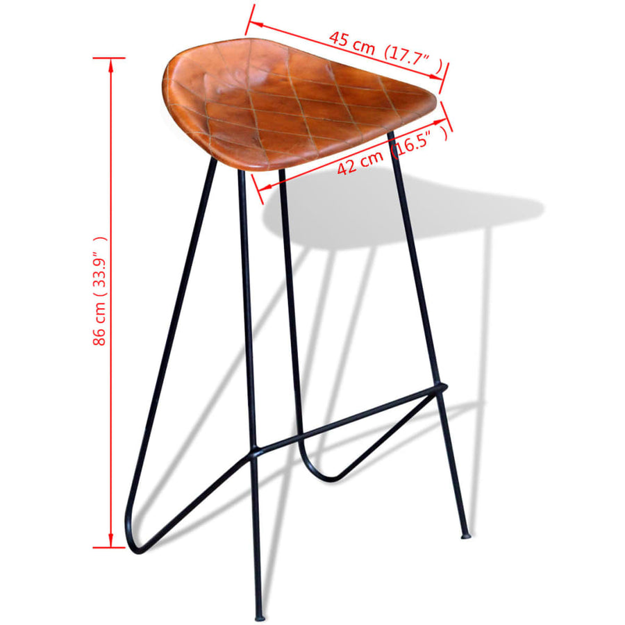Barstoelen Echt Leer Zwart En