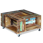 Coffee table 70x70x35 cm solid recycled wood