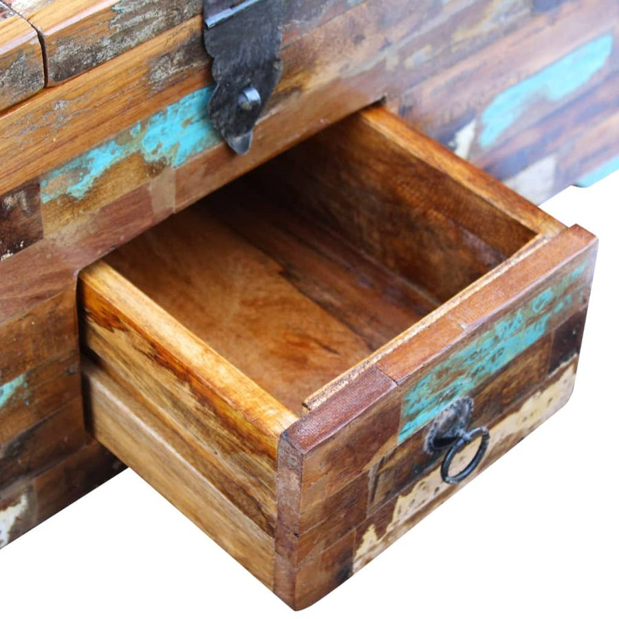 Salontafel Kist 80X40X35 Cm Massief Gerecycled Hout Multikleur