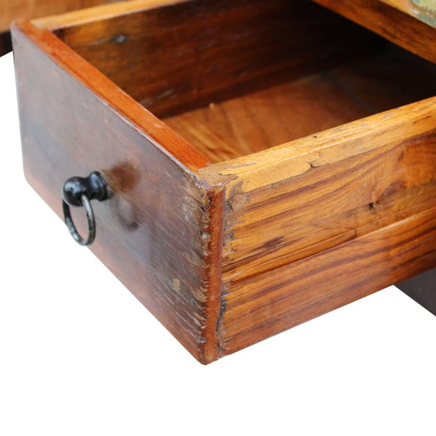 Salontafel Met Lades 90X45X35 Cm Massief Gerecycled Hout Multikleur