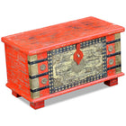 Storage chest 80x40x45 cm mango wood red