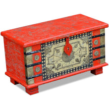 Opbergkist 80X40X45 Cm Mangohout Rood 1 80 x 40 x 45 cm