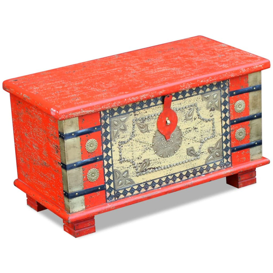 Opbergkist 80X40X45 Cm Mangohout Rood 1 80 x 40 x 45 cm