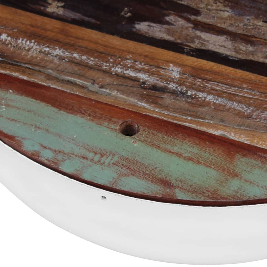 -Delige Salontafelset Komvormig Massief Gerecycled Hout 2 60 x 30 cm Bruin