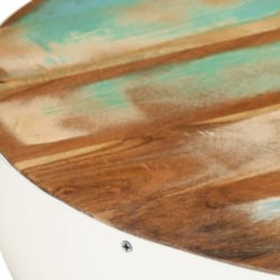 Salontafel Komvormig 60X Massief Gerecycled Hout 1 60 x 30 cm Wit