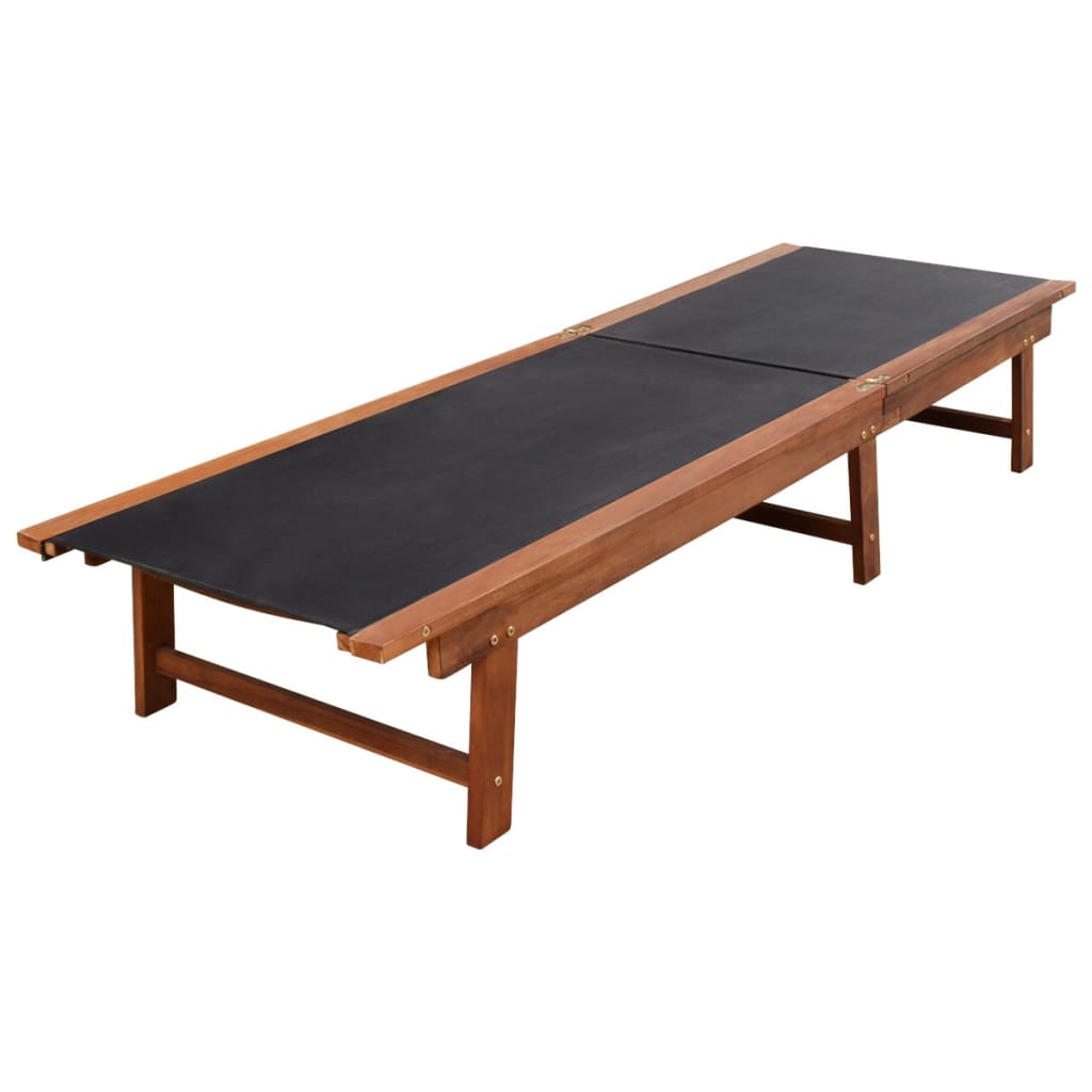Ligbedden 2 St Met Tafel Massief Acaciahout En Textileen