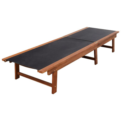 Ligbedden 2 St Met Tafel Massief Acaciahout En Textileen