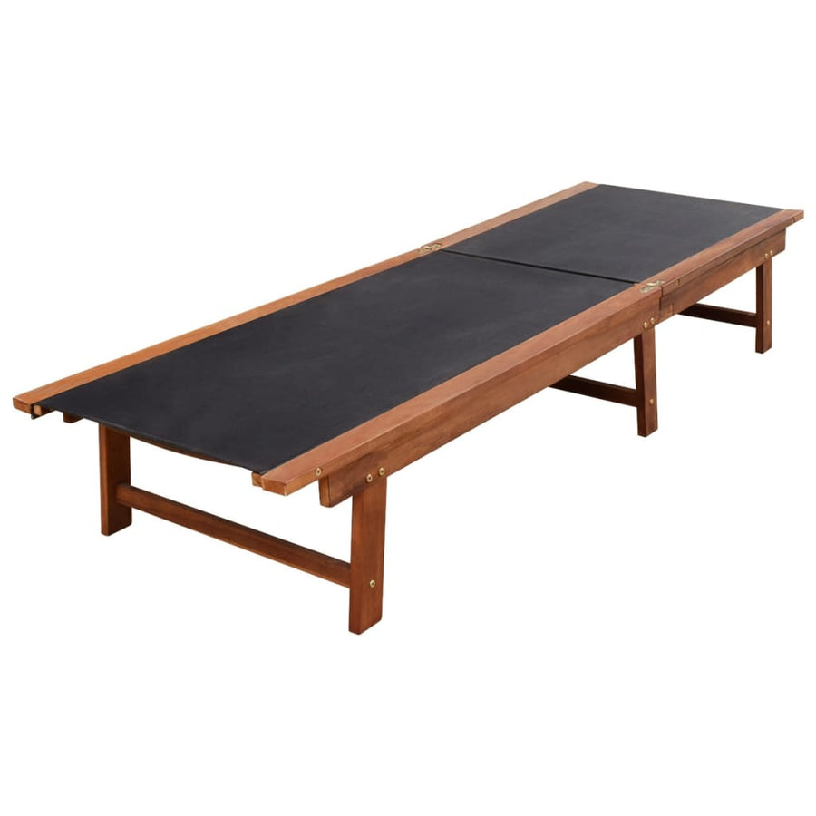 Ligbedden 2 St Met Tafel Massief Acaciahout En Textileen