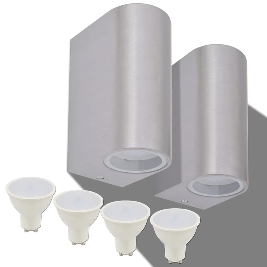 Led-Wandlamp Tuin Op-/Neerwaarts Rond 2 St
