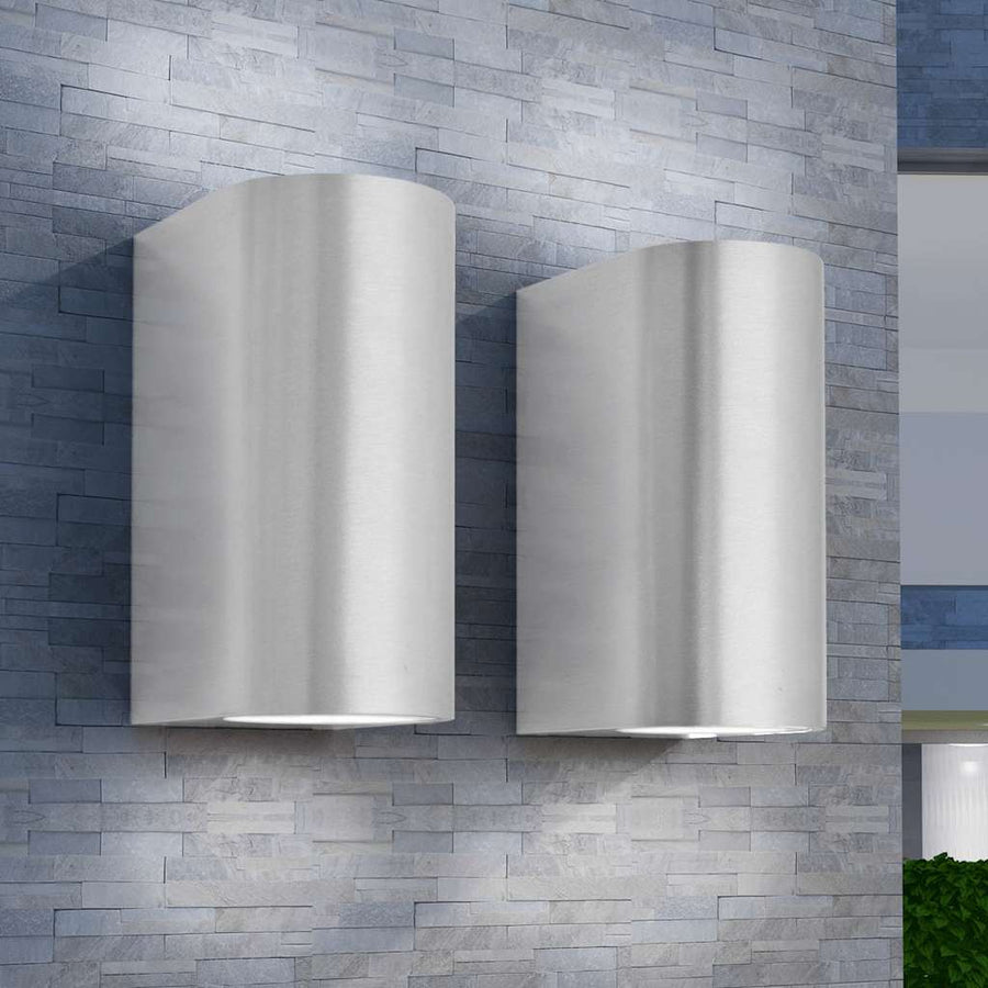 Led-Wandlamp Tuin Op-/Neerwaarts Rond 2 St