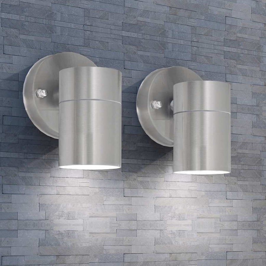 Led-Wandlamp Buiten Neerwaarts Rvs 2 St