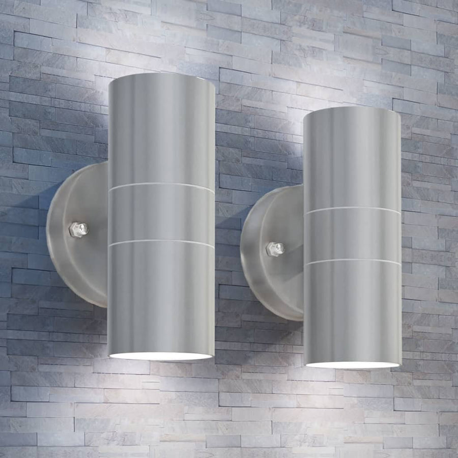 Led-Wandlamp Buiten Op-/Neerwaarts Rvs St Licht naar boven en beneden Zilver
