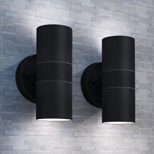 Buitenwandlampen Op-/Neerwaarts Roestvrij Staal Licht naar boven en beneden Zwart