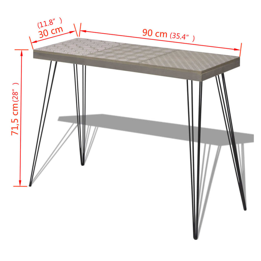 Wandtafel 90X30X71,5 Cm Grijs