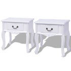 Nachtkastjes 2 stuks MDF wit 43x33x45,5 cm