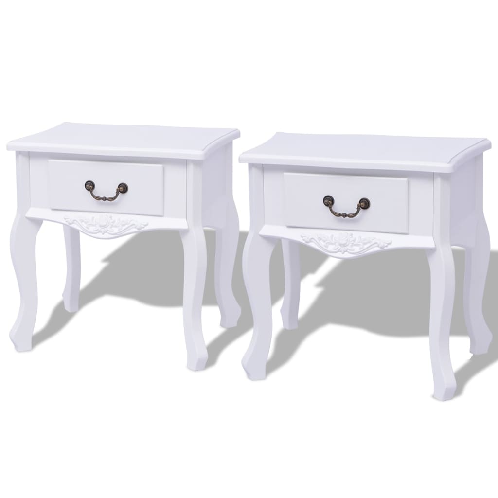 Nachtkastjes Stuks Mdf Wit 2