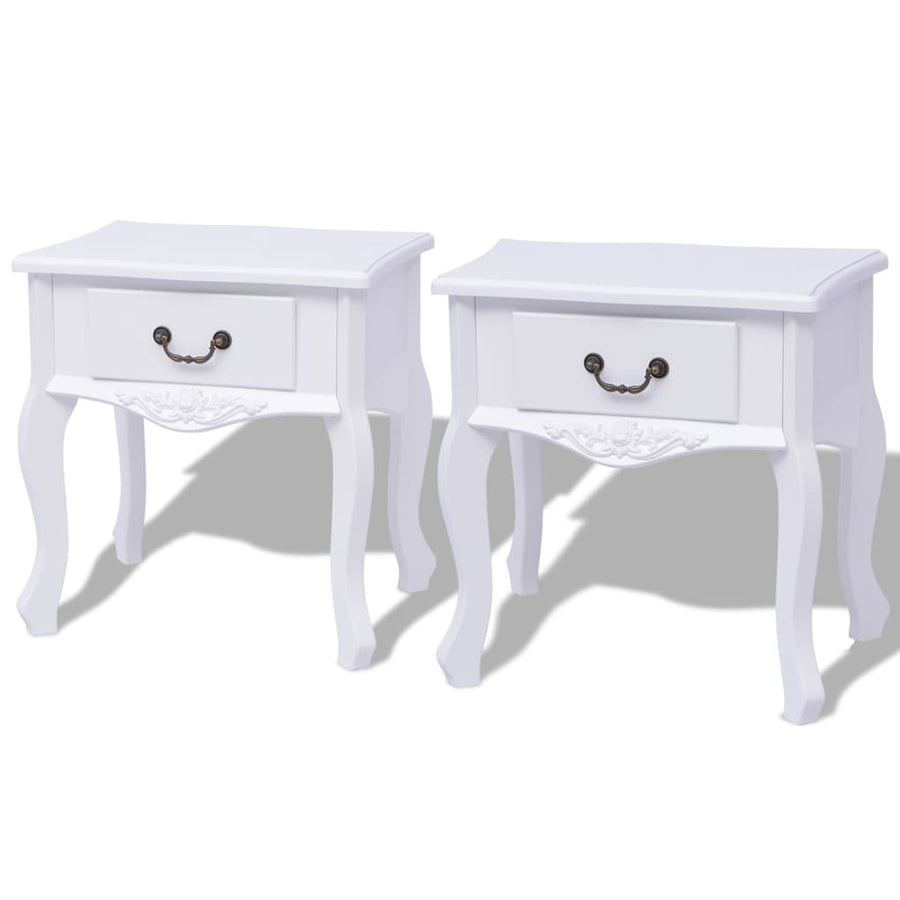 Nachtkastjes Stuks Mdf Wit 2