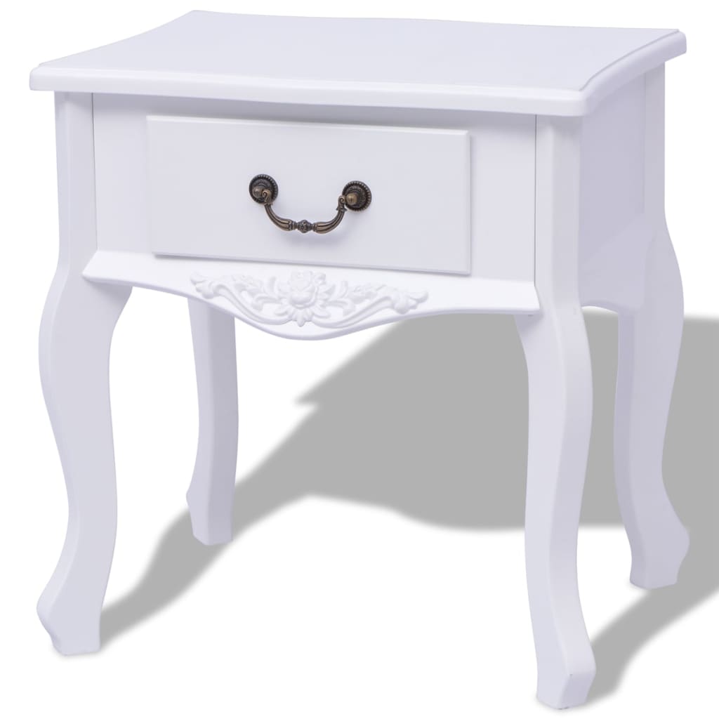 Nachtkastjes Stuks Mdf Wit 2