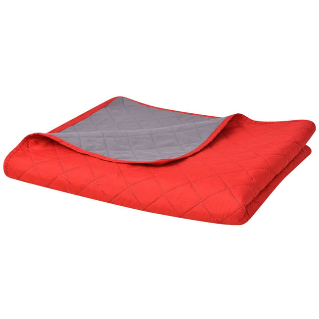 Dubbelzijdige Quilt Bedsprei Rood En Grijs 170X210 Cm 170 x 210 cm