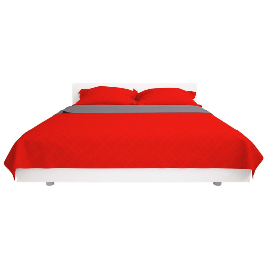 Dubbelzijdige Quilt Bedsprei Rood En Grijs 220X240 Cm 220 x 240 cm