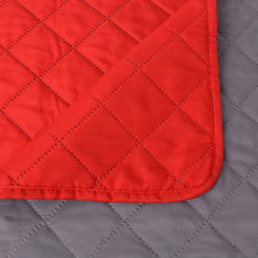 Dubbelzijdige Quilt Bedsprei Rood En Grijs 220X240 Cm 220 x 240 cm