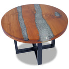 Solid Teak Resin Coffee Table 60 cm