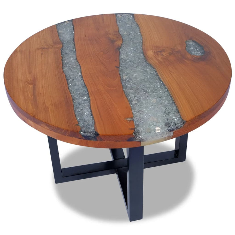 Salontafel Massief Teakhout Hars 60 Cm 60 x 40 cm Multikleur