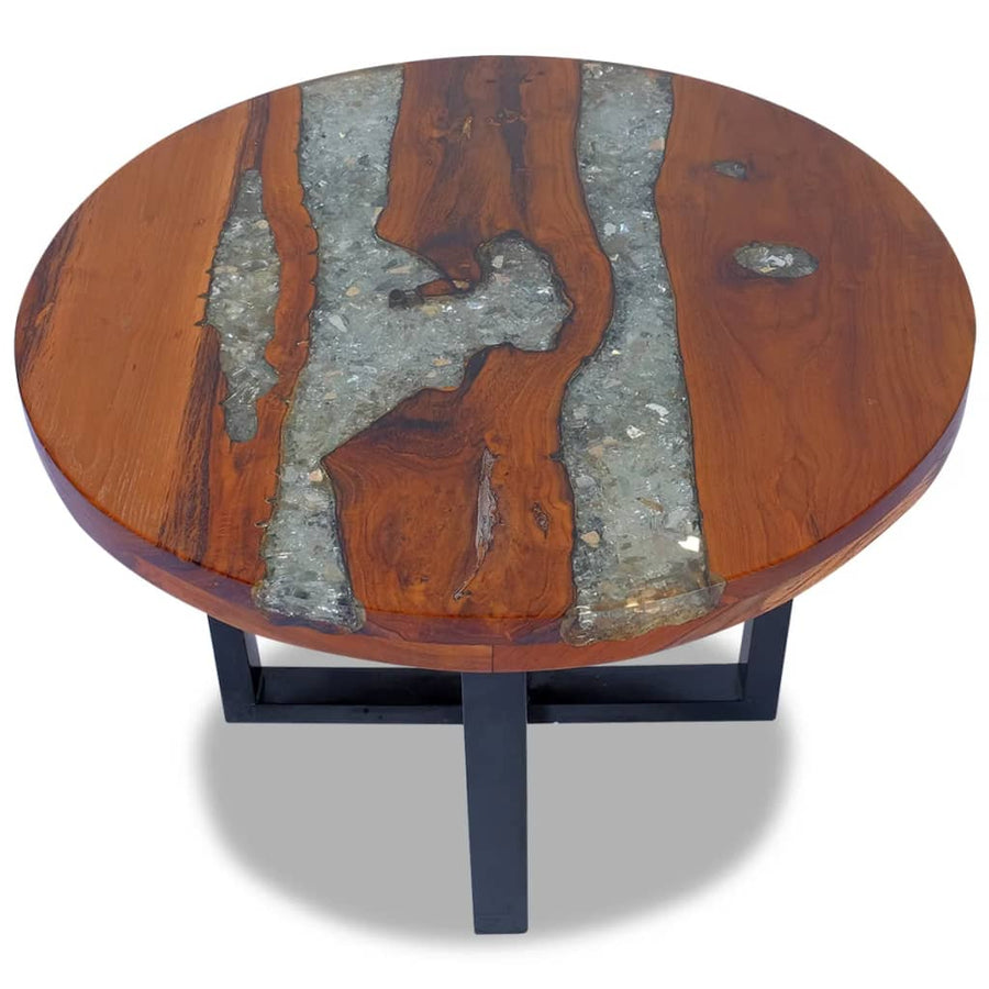 Salontafel Massief Teakhout Hars 60 Cm 60 x 40 cm Multikleur